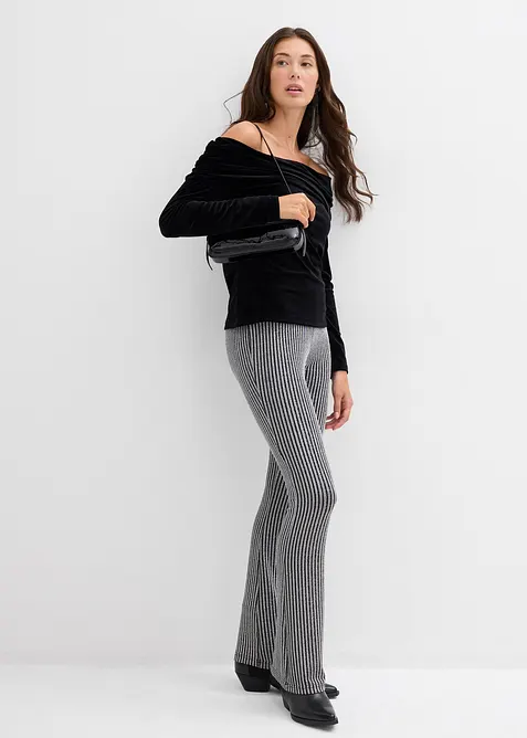 Maglia con spalle scoperte in velluto morbido, bonprix