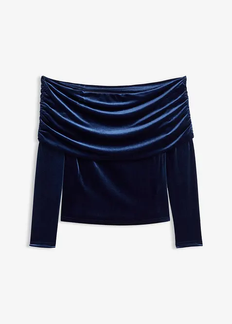 Maglia con spalle scoperte in velluto morbido, bonprix