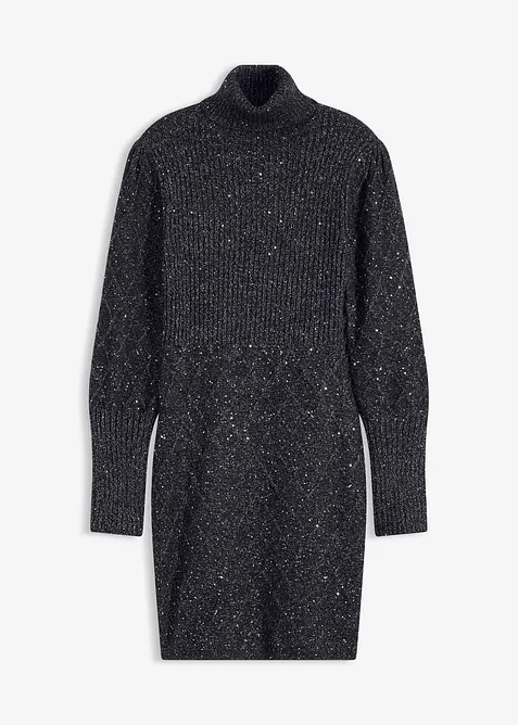 Abito in maglia con paillettes, bonprix