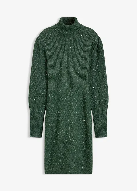 Abito in maglia con paillettes, bonprix