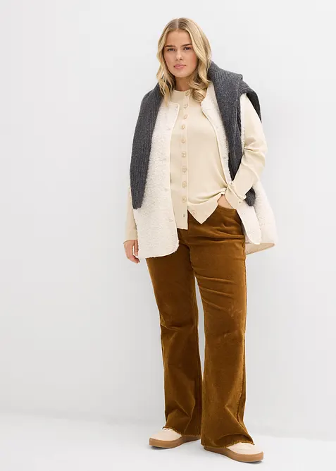 Maglia a maniche lunghe a coste in puro cotone, bonprix