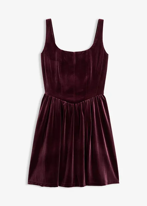 Abito bustier in morbido velluto, bonprix