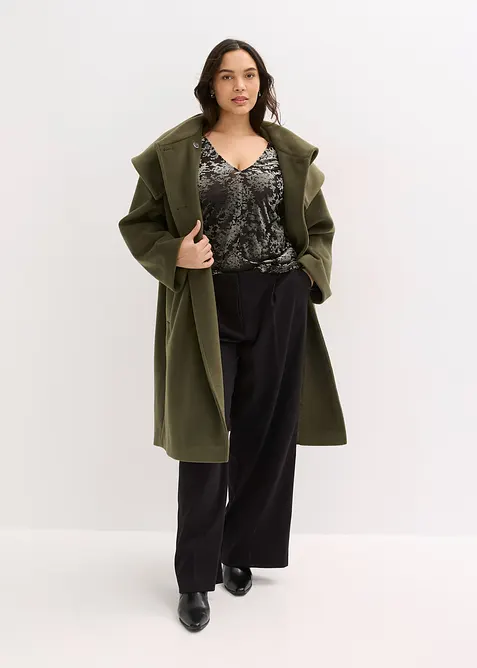 Maglia in velluto devor&eacute; a maniche lunghe, bonprix