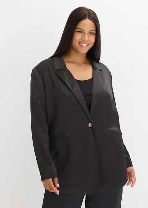 Blazer oversize in satin, bonprix