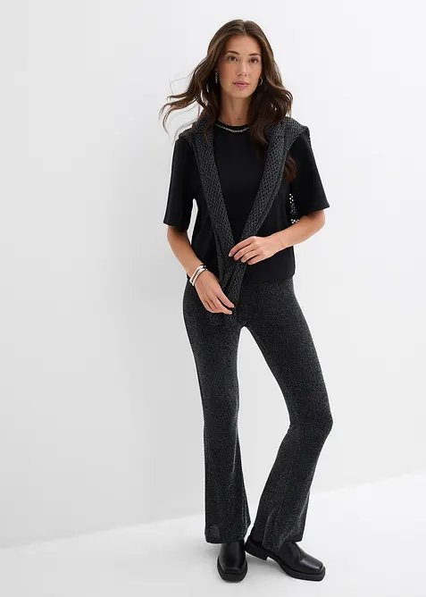 Maglia oversize con applicazione di perle, bonprix