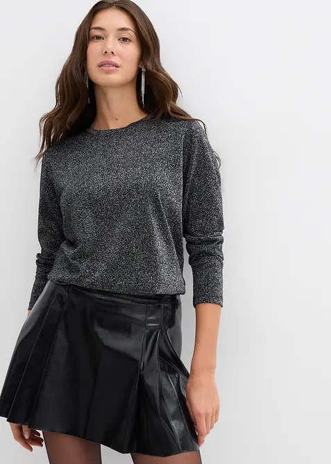 Maglia a maniche lunghe con fili glitterati, bonprix