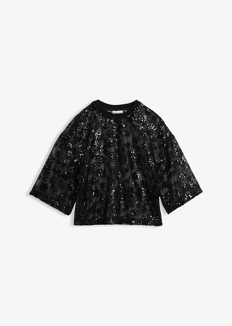Blusa larga impreziosita da raffinate paillettes, bonprix