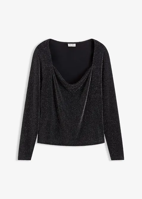 Top con scollo a cascata, bonprix