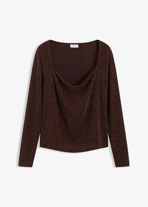 Top con scollo a cascata, bonprix