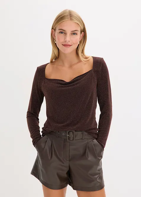 Top con scollo a cascata, bonprix