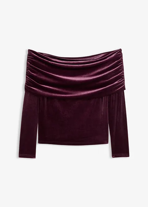 Maglia con spalle scoperte in velluto morbido, bonprix