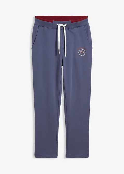 Pantaloni da jogging in puro cotone con dettagli sportivi, bonprix