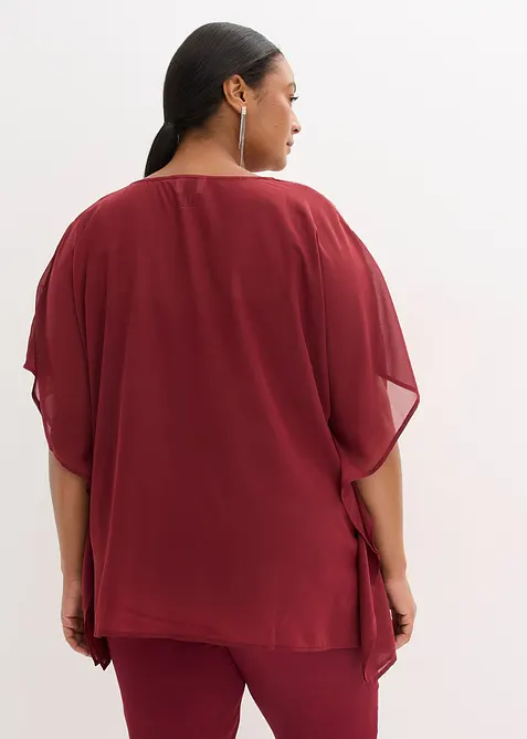Blusa oversize con inserto di paillettes, bonprix