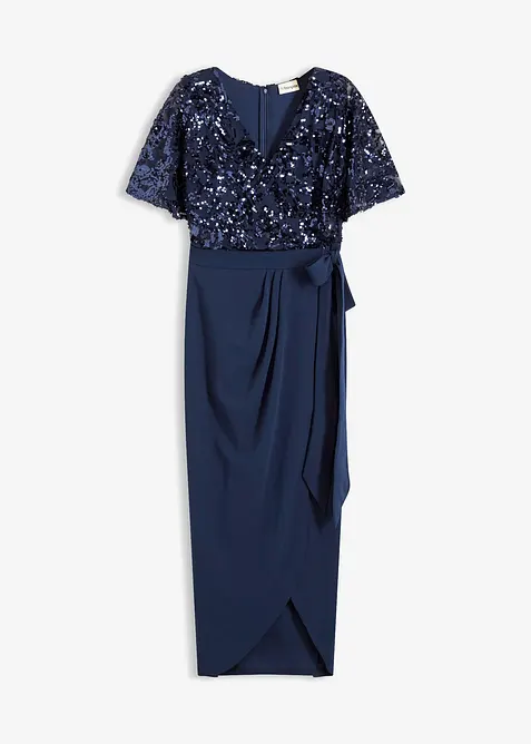 Abito lungo con ricamo e paillettes, bonprix