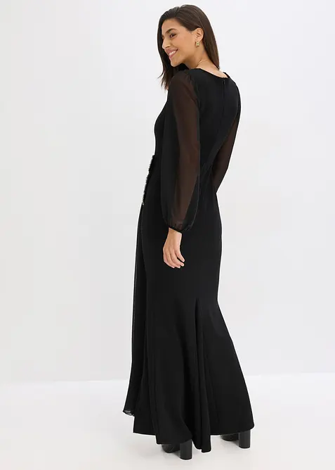 Abito lungo con applicazione di strass, bonprix