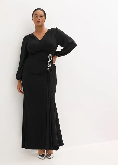 Abito lungo con applicazione di strass, bonprix