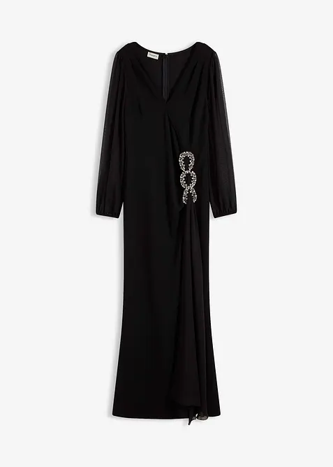 Abito lungo con applicazione di strass, bonprix
