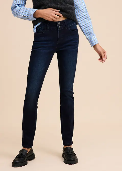 Jeans slim modellanti e ultramorbidi, vita alta, bonprix