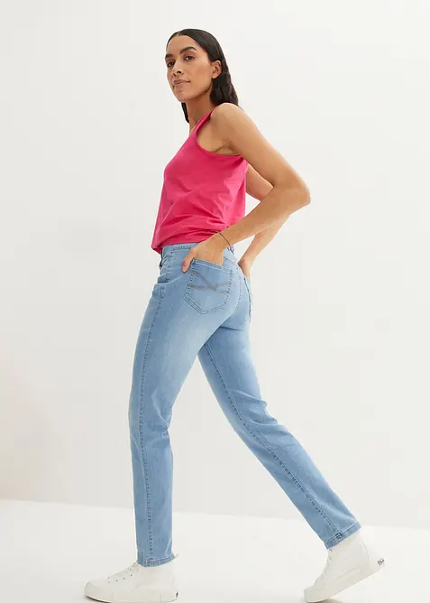 Jeans elasticizzati straight, vita media, bonprix