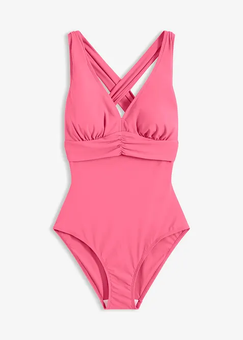 Costume intero con spalline incrociate ed effetto modellante leggero, bonprix