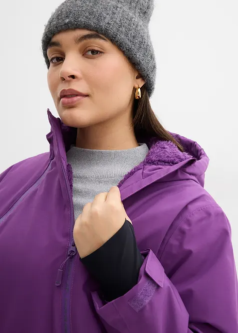 Giacca tecnica impermeabile da infilare con fodera in pile, bonprix