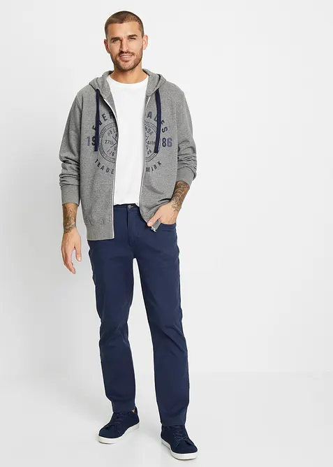 Felpa con zip, cappuccio e taglio comfort, bonprix