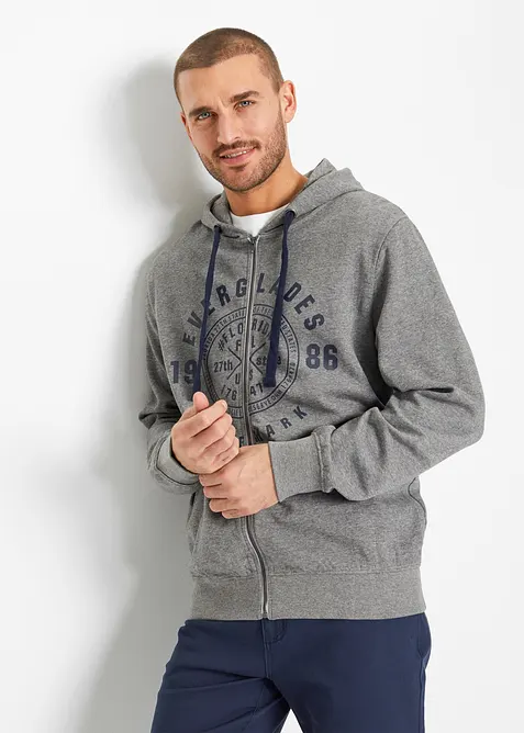 Felpa con zip, cappuccio e taglio comfort, bonprix