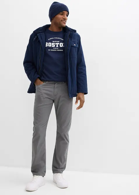 Pantaloni regular fit in twill di puro cotone, straight, bonprix