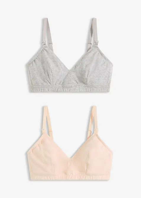 Reggiseno da allattamento senza ferretto con cotone biologico (pacco da 2), bonprix