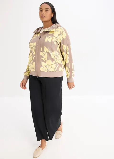 Felpa con zip e cotone, bonprix