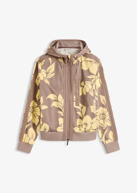 Felpa con zip e cotone, bonprix