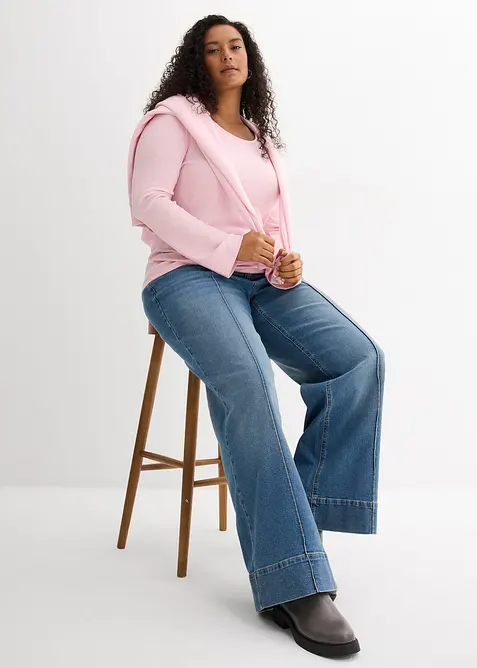 Maglia a maniche lunghe a costine, bonprix