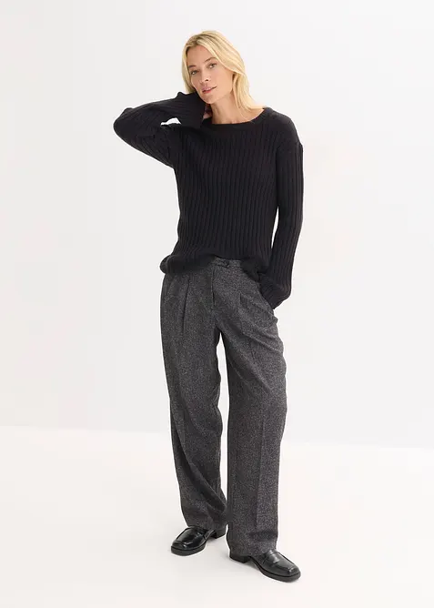 Maglione oversize a coste, bonprix