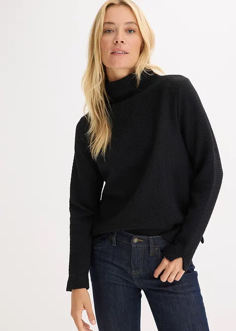 Felpa con collo dritto, bonprix