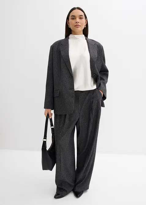 Blazer oversize in misto viscosa fine, bonprix