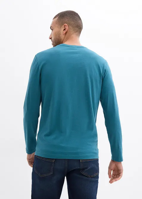 Maglia serafino a maniche lunghe in puro cotone biologico (pacco da 2), bonprix