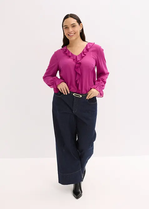 Blusa con volant, bonprix