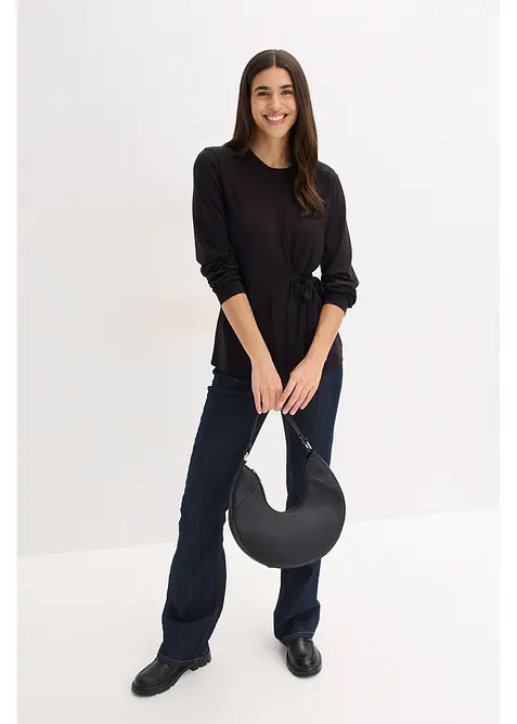 Maglia a maniche lunghe in misto viscosa morbido, bonprix