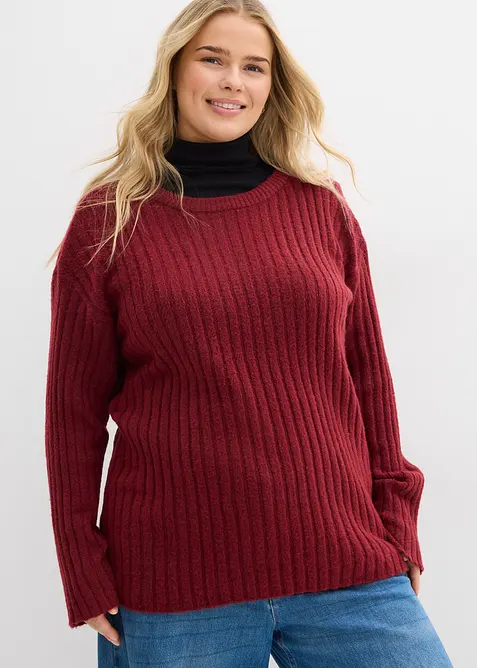 Maglione oversize a coste, bonprix