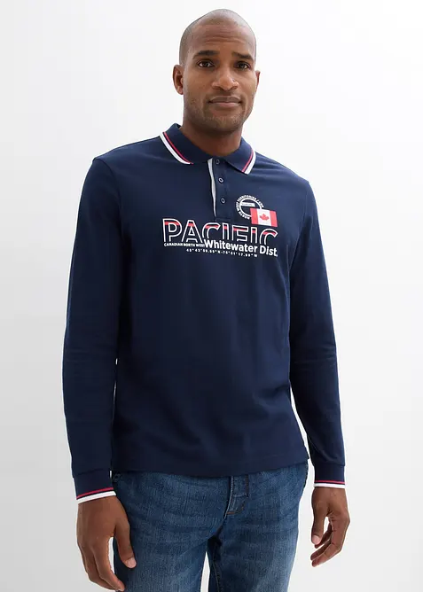 Polo a maniche lunghe in piquet di puro cotone biologico, bonprix