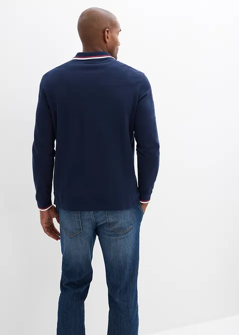 Polo a maniche lunghe in piquet di puro cotone biologico, bonprix