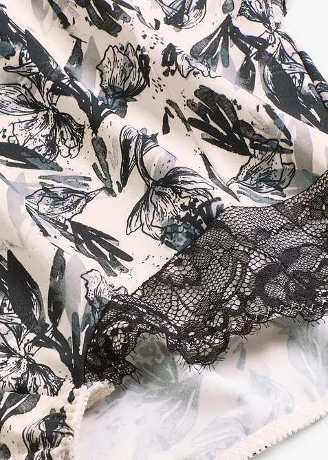 Slip contenitivo a vita alta con effetto modellante medio e pizzo, bonprix