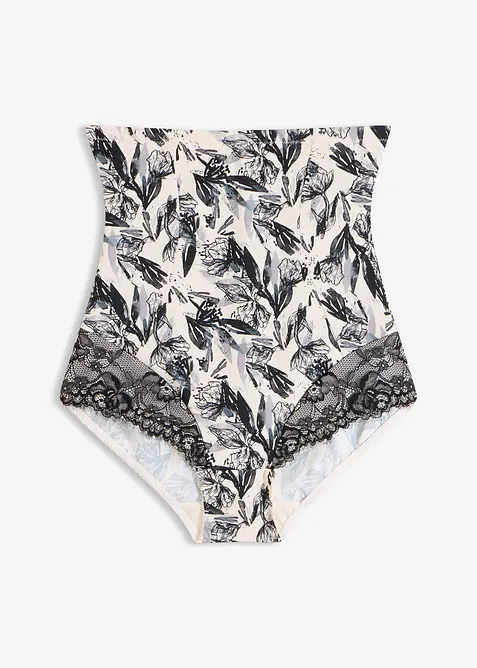 Slip contenitivo a vita alta con effetto modellante medio e pizzo, bonprix