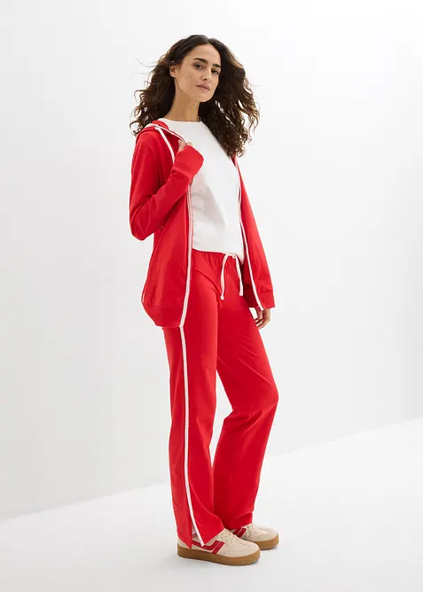 Tuta sportiva in cotone elasticizzato (set 2 pezzi), bonprix