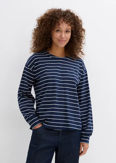 Maglia a maniche lunghe in puro cotone biologico, bonprix