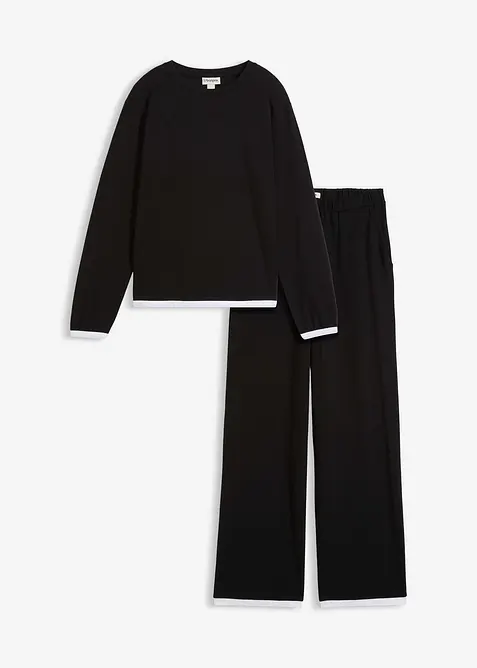 Tuta sportiva di cotone (confezione doppia, set 2 pezzi), bonprix