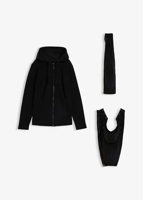 Giacca in pile 4-in-1 con inserto babywearing  utilizzabile sia sul davanti che sul retro, bonprix