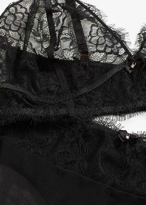 Reggiseno bustier e perizoma a vita alta ouvert (set 2 pezzi), bonprix