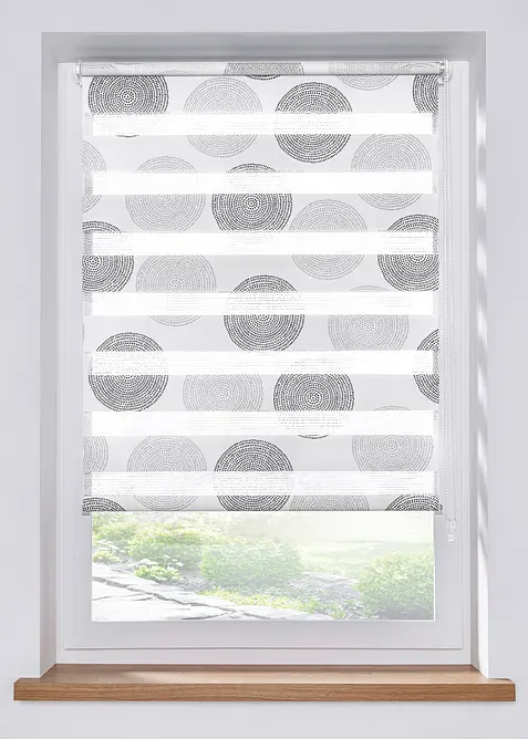 Tenda a rullo doppia con motivo a cerchi, bonprix