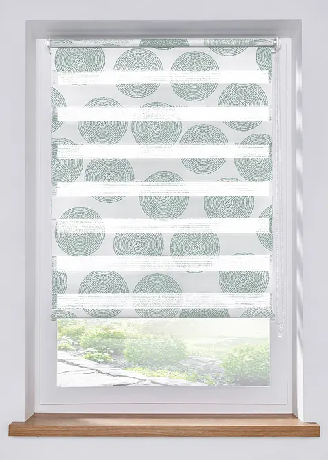 Tenda a rullo doppia con motivo a cerchi, bonprix